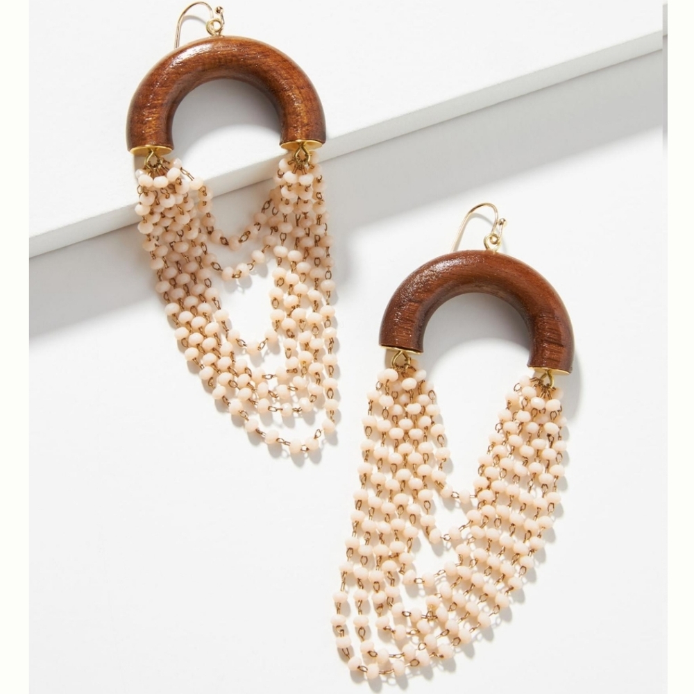 Anthropologie Rosalind Drop Earrings - blush